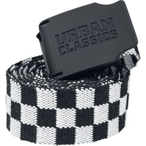 Urban Classics Kostkovaný látkový pásek US 150 cm Opasky cerná/bílá