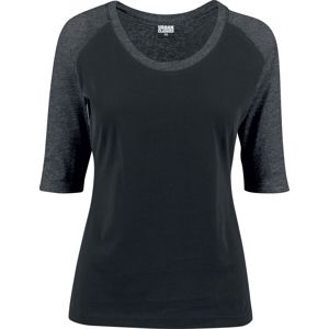 Urban Classics Ladies 3/4 Contrast Raglan Tee Dámské tričko s dlouhými rukávy cerná/uhlová