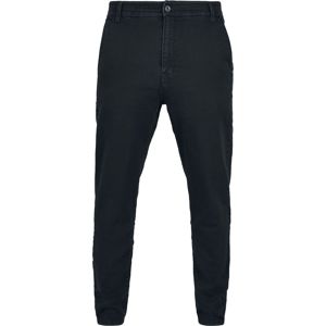 Urban Classics Knitted Chino Denim Bavlnené kalhoty černá