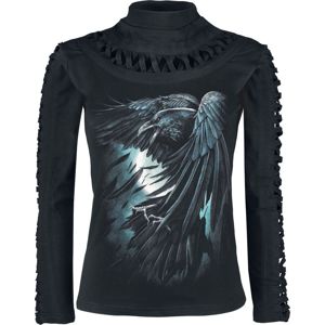 Spiral Shadow Raven dívcí triko s dlouhými rukávy černá