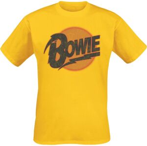 David Bowie Logo Distressed Tričko žlutá