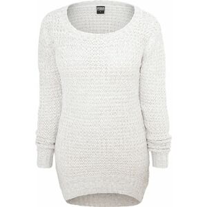 Urban Classics Ladies Long Wideneck Sweater Dámnský svetr šedobílá