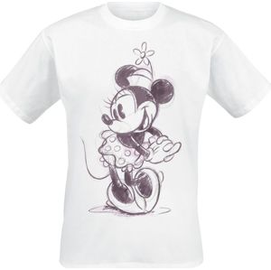 Mickey & Minnie Mouse Sketchy Minnie Tričko bílá