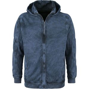 Black Premium by EMP Back In mikina s kapucí na zip modrá