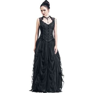 Sinister Gothic Dlouhé sametové šaty Šaty černá