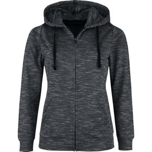 Black Premium by EMP Žíhaná šedá bunda s kapucí dívcí mikina s kapucí a zipem šedá