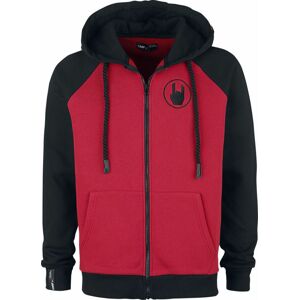 EMP Premium Collection Červená/černá bunda s kapucí s raglánovými rukávy Mikina s kapucí na zip cervená/cerná