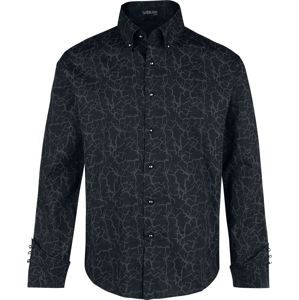 Gothicana by EMP Černá košile s dlouhými rukávy, se vzorem a detaily Košile černá