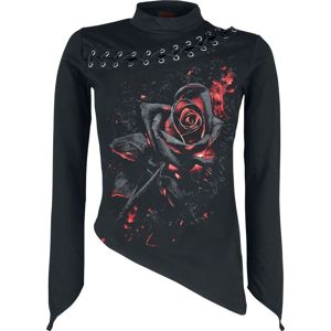 Spiral Burnt Rose dívcí triko s dlouhými rukávy černá