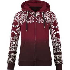 Black Premium by EMP Hoody Jacket With Celtic Ornaments Dámská mikina s kapucí na zip cerná/cervená