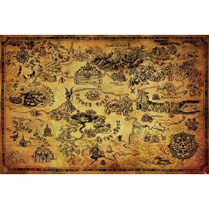 The Legend Of Zelda Hyrule Map plakát vícebarevný