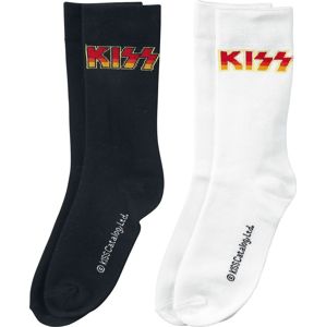 Kiss Logo-Socken - 2er Pack Ponožky cerná/bílá