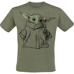 Star Wars The Mandalorian - Baby Yoda Sketch - Grogu Tričko zelená