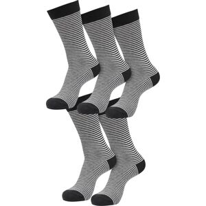 Urban Classics Balení 3 párů ponožek s jemnými proužky Ponožky cerná/špinave bílá