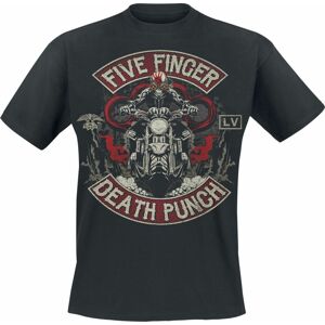 Five Finger Death Punch Biker Skully Tričko černá