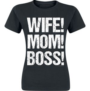 Wife! Mom! Boss! Dámské tričko černá