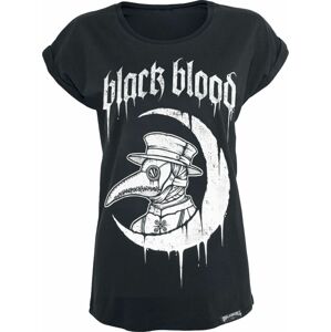 Black Blood by Gothicana Tričko s půlměsícem a morovým doktorem Dámské tričko černá