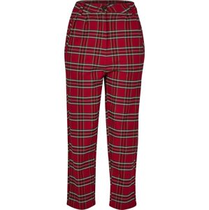 Urban Classics Dámské kostkované cropped kalhoty s vysokým pasem Dívčí kalhoty cervená/cerná