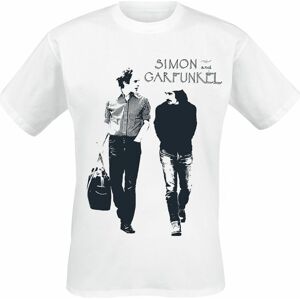 Simon & Garfunkel Walking Logo Tričko bílá