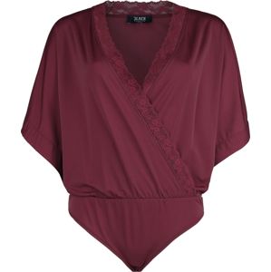 Black Premium by EMP Dunkelroter Body in Wickeloptik und mit Kimono-Ärmeln Dámské spodní prádlo tmavě červená