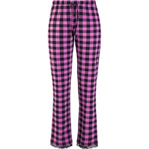 Pussy Deluxe Kostkované pyžamové kalhoty Pyžamové nohavice cerná/ružová