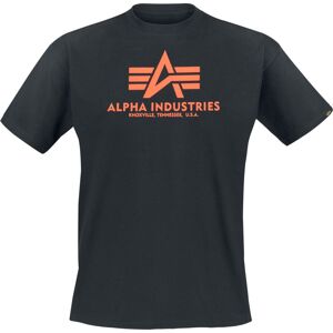 Alpha Industries Basic tričko s neónovým potiskem Tričko černá