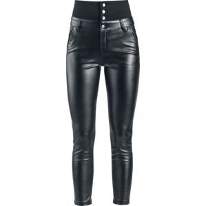 Forplay Koženkové kalhoty s vysokým pásem Dámské džíny černá