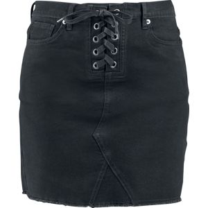Forplay Denimová sukně s 5 kapsami a uzlem na přední straně mini sukně černá