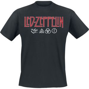 Led Zeppelin Logo & Symbols tricko černá