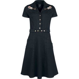 Queen Kerosin Denimové šaty ve stylu 50.let Šaty černá