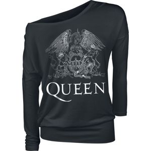 Queen Crest Vintage dívcí triko s dlouhými rukávy černá