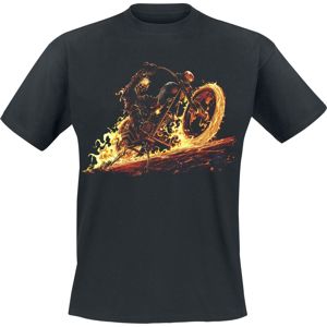 Ghostrider Flaming Bike Tričko černá