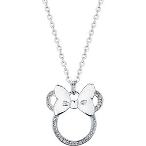 Mickey & Minnie Mouse Disney by Couture Kingdom - Minnie Outline Bow Náhrdelník - řetízek stríbrná