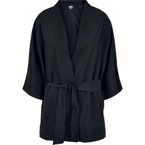 Urban Classics Dámský kabát ve stylu kimona Twill bunda černá