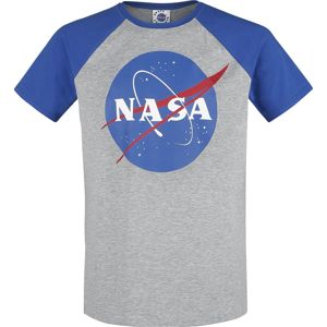 NASA Logo Tričko šedá melírovaná/modrá