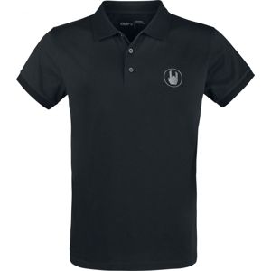 EMP Premium Collection Schwarzes Poloshirt mit Stickerei Tričko černá