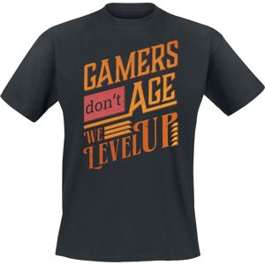Zábavné tričko Gamers Don't Age - We Level Up Tričko černá