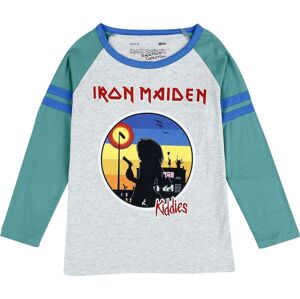 Iron Maiden Kids - EMP Signature Collection detské tricko - dlouhý rukáv šedá/tyrkysová