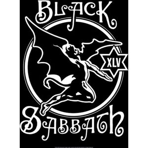 Black Sabbath 45th Anniversary Logo vlajka cerná/bílá