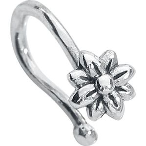 Wildkitten® Fake Noseclip Silver Flower nosní šperk stríbrná