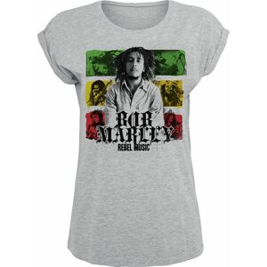 Bob Marley Rebel Music Stripes Dámské tričko šedý vres