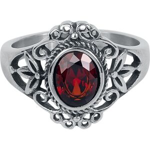 etNox Red Victorian Goth Prsten stríbrná