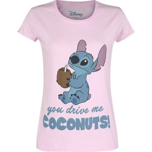 Lilo & Stitch Drive Me Coconuts dívcí tricko světle růžová
