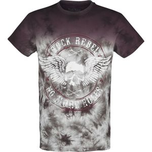 Rock Rebel by EMP Růžové tričko s opraným efektem a potiskem Tričko šeríková