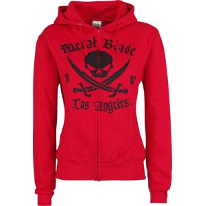 Metal Blade Pirate Logo dívcí mikina s kapucí a zipem červená
