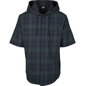 Urban Classics Tričko s kapucí a krátkými rukávy košile námornická modr/zelená