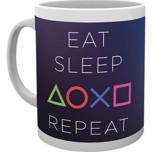 Playstation Eat Sleep Repeat Hrnek bílá