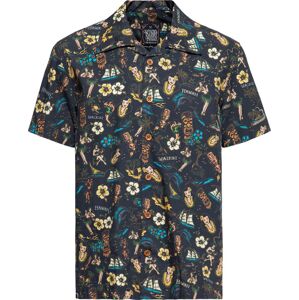 King Kerosin Tropical Hawaiian Style Shirt Deluxe Košile černá