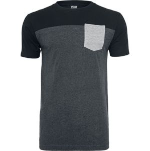 Urban Classics Tříbarevné tričko s kapsou tricko černá