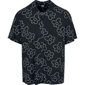 Urban Classics Ležérní, viskózová košile AOP Košile černá